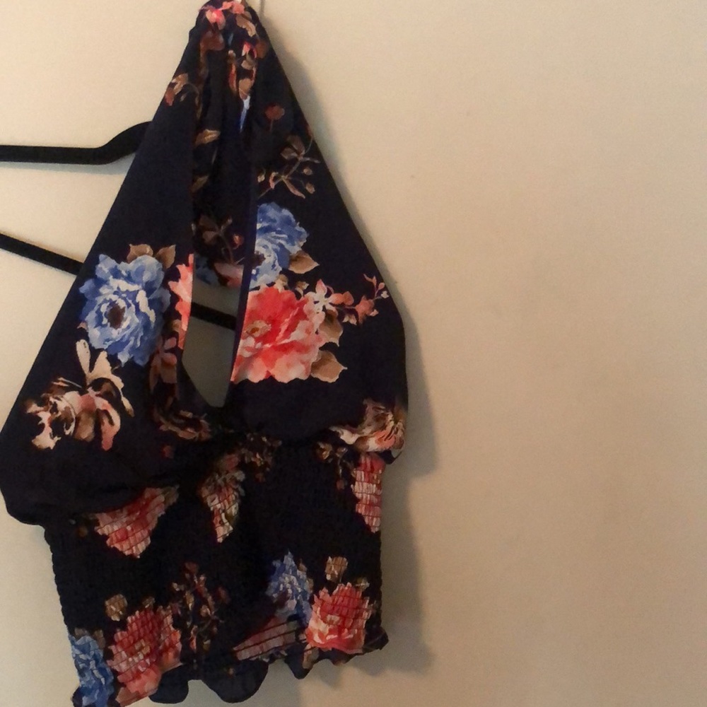 two piece tube top and shorts flower tie